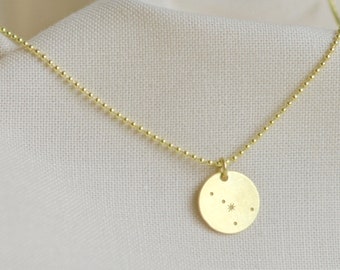 Zodiac Necklace CANCER Gold charm, Zodiac pendant necklace, Astrology necklace, Zodiac Constellation, boho handmade jewelry renna deluxe