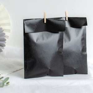 paper bags candy bar BLACK paper bags wedding, paper bags candy, candy bar bags, advent calendar, ramadan calendar, paper bags black white image 1