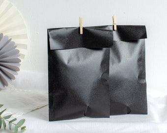 bolsas de papel barra de caramelo NEGRO bolsas de papel boda, bolsas de papel caramelo, bolsas de barra de caramelo, calendario de adviento, calendario de ramadán, bolsas de papel negro blanco