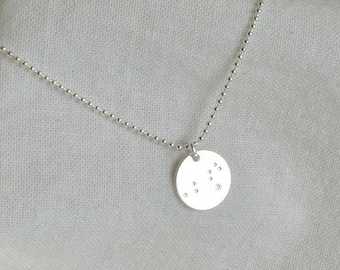 Zodiac Necklace silver LEO charm, Zodiac pendant necklace, Astrology necklace, Zodiac Constellation, boho handmade jewelry by renna deluxe