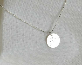 Zodiac Necklace silver with AQUARIUS charm, Zodiac pendant, Astrology necklace, Zodiac Constellation, boho handmade jewelry by renna deluxe