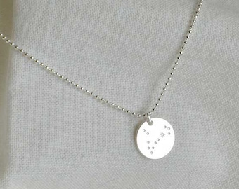 PISCES Zodiac Necklace silver with charm, Zodiac pendant, Astrology necklace, Zodiac Constellation, boho handmade jewelry by renna deluxe
