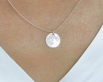 MOND Kette Silber mit Mond-Anhänger, Vollmond-Kette für Layer Look Luna mit Sternzeichen Konstellation, Sternenhimmel renna deluxe