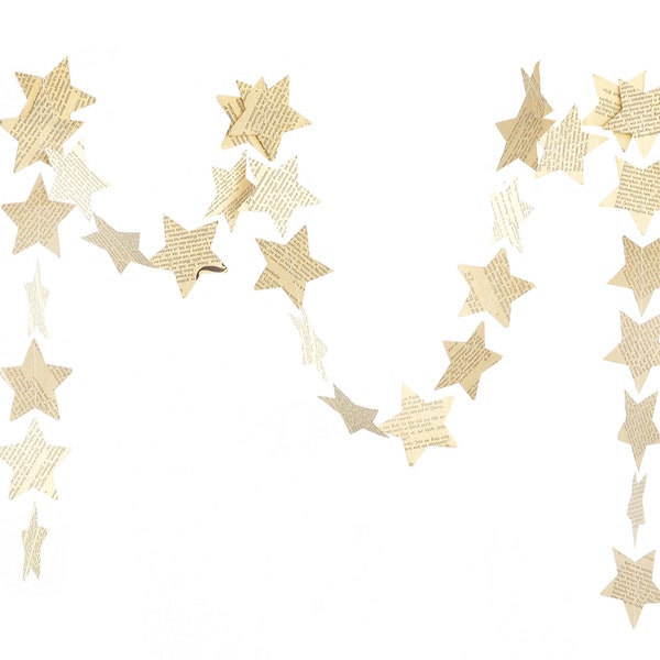 Star garland made of vintage paper garland, christmas Garland, christmas Decoration, Paper Decoration, Christmas Decoration by renna deluxe