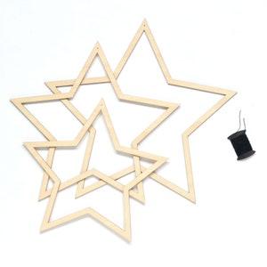 Big STAR set of 3, stars made of wood, christmas star, Christmas Decoration, wooden stars, nordic, scandi, hygge, renna deluxe image 7