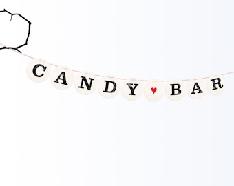 CANDY BAR Girlande, Hochzeitsgirlande, Buchstaben für die Dankeskarte von renna deluxe