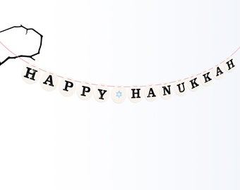 HAPPY HANUKKAH Girlande Chanukka Girlande aus Buchstaben zur Dekoration von renna deluxe