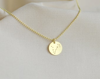 PISCES Zodiac Necklace Gold with charm Zodiac pendant necklace, Astrology necklace, Zodiac Constellation, boho jewelery by renna deluxe
