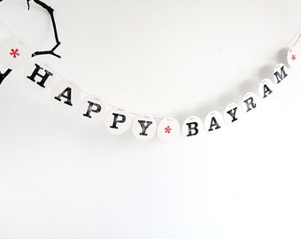 Feliz banner de BAYRAM // guirnalda festiva para la temporada de celebraciones, atrezzo fotográfico, decoración renna deluxe