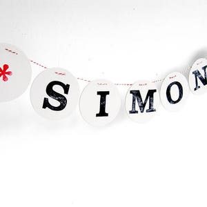 Guirnalda de BAUTISMO, 1 letra para guirnalda de nombre personalizada, guirnalda de letras, letras, decoración de renna deluxe