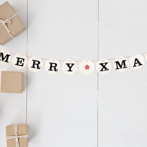 MERRY XMAS banner // Merry Christmas garland decoration by renna deluxe