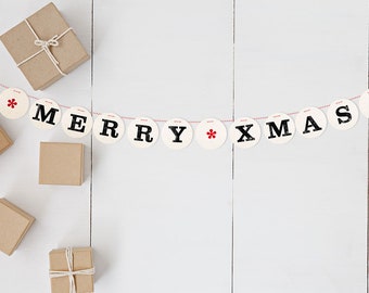 MERRY XMAS banner // Merry Christmas slinger decoratie door renna deluxe