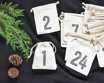 advent calendar sustainable large Advent Calendar for kids, men, adults, zero waste organic cotton diy kit by renna deluxe