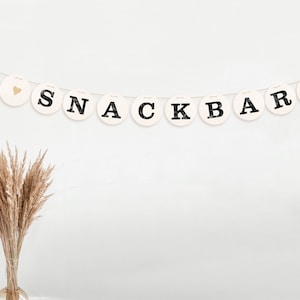 Guirnalda SNACKBAR, guirnalda de boda, cartas para la tarjeta de agradecimiento de renna deluxe