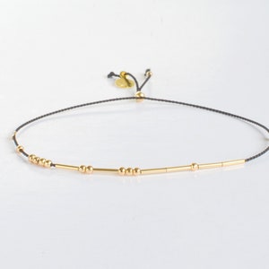 Bracciale in codice Morse GOLD Achtsamkeit Morsearmband Selbstfürsorge Affirmation Armband minimalistisch renna deluxe immagine 5