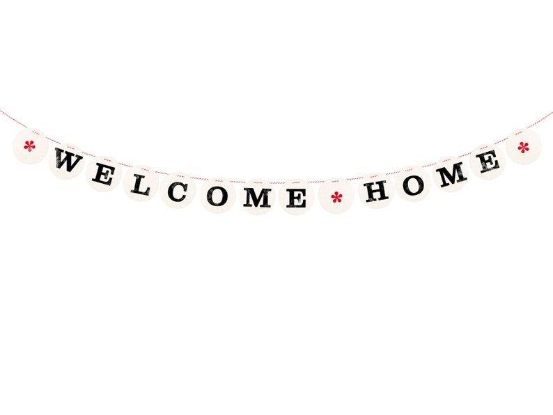 WELCOME HOME garland, bunting decor handmade by renna deluxe image 1