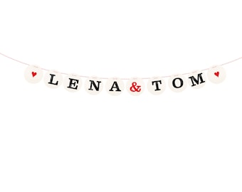 Custom Wedding Banner // 1 letter for a personalized wedding garland, bunting with the name of the newlyweds by renna deluxe