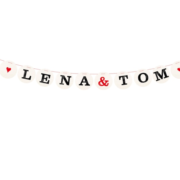 Custom Wedding Banner // 1 letter for a personalized wedding garland, bunting with the name of the newlyweds by renna deluxe