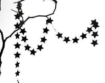 STAR Garland in BLACK, Paper Garland, Wedding Garland, Wedding Decoration, Paper Decoration, Christmas Decoration by renna deluxe