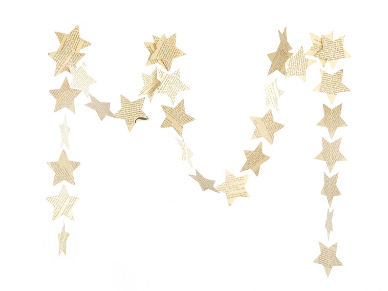 STAR garland in black star garland christmas garland, christmas Decoration, Paper Decoration, Christmas Decoration by renna deluxe Beige