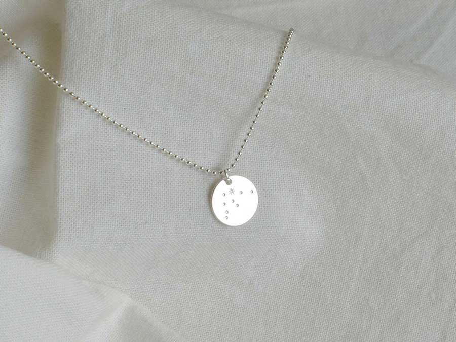 Zodiac Necklace silver with AQUARIUS charm, Zodiac pendant, Astrology necklace, Zodiac Constellation, boho handmade jewelry by renna deluxe