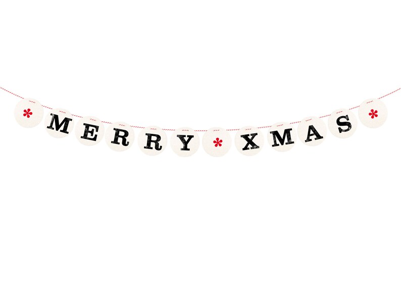 Bannière MERRY XMAS // Décoration de guirlande de Noël joyeuse par renna deluxe image 5