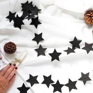 STAR garland in black star garland christmas garland, christmas Decoration, Paper Decoration, Christmas Decoration by renna deluxe image 2