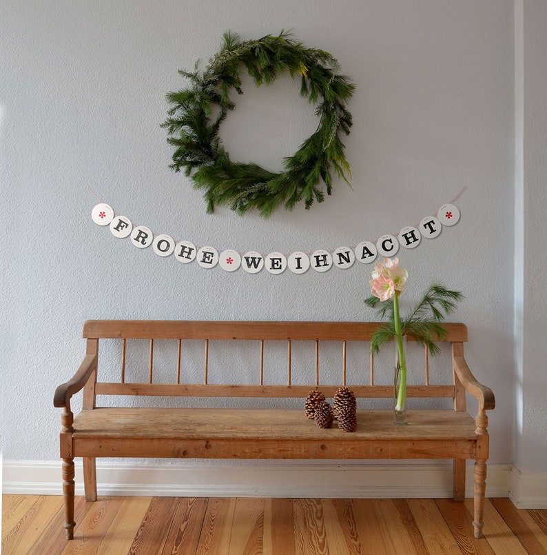 FROHE WEIHNACHT banner // Christmas garland for the holiday season, photo prop, decration renna deluxe image 3