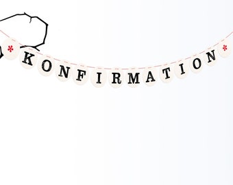 KONFIRMATION confirmation garland banner, decoration, bunting made by renna deluxe