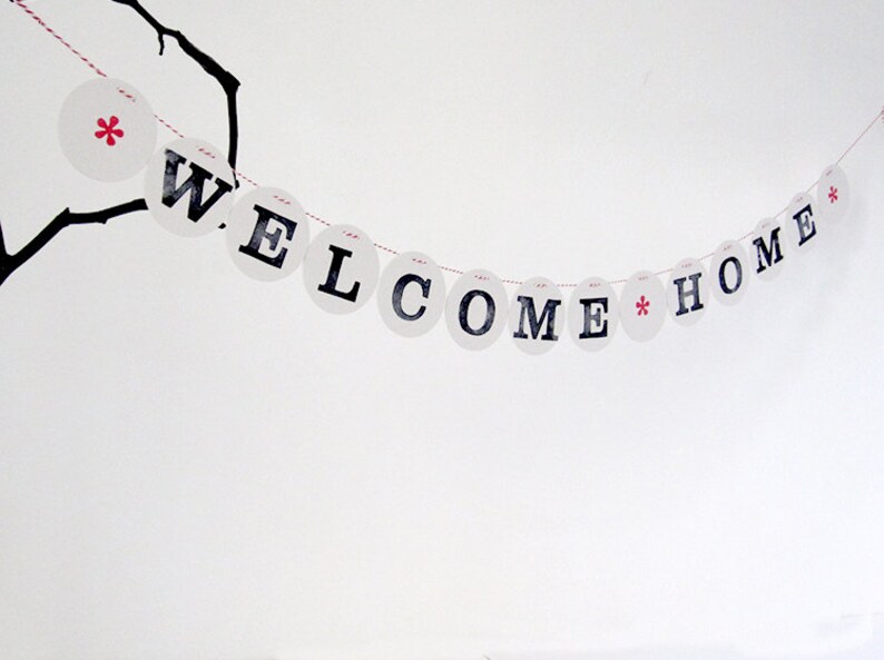 WELCOME HOME garland, bunting decor handmade by renna deluxe zdjęcie 5