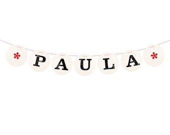 Name banner kids name,  1 letter for a personalized name banner, name garland, birthday name banner, holiday banner, wall banner