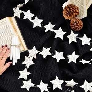 Star garland made from old book pages Star garland Christmas garland Sustainable Christmas decoration renna deluxe image 2