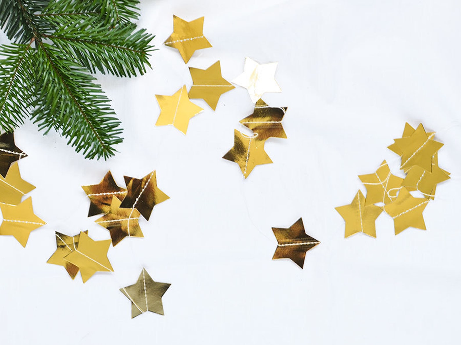 GOLD Star Garland Golden Glossy Star Garland Party Deco - Etsy