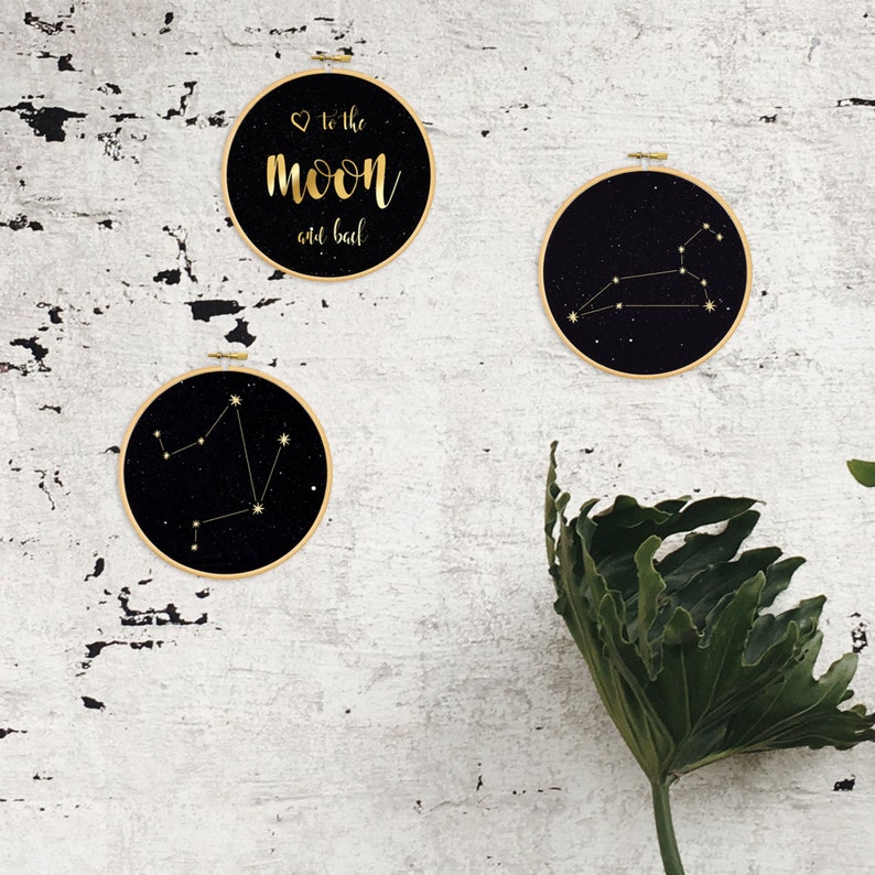 I Love You To The Moon and Back, Tipografía Arte de la pared, Oro, Flor Foil Quote, Nursery Print, Baby Room, arte por renna deluxe imagen 3