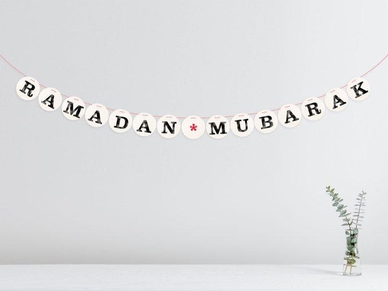 STRISCIONE RAMADAN MUBARAK // ghirlanda festiva per la stagione delle celebrazioni, oggetto fotografico, decorazione renna deluxe immagine 1