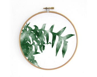 Cactus // embroidery hoop, urban jungle, wall decoration art by renna deluxe