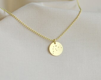 AQUARIUS Zodiac Necklace Gold with charm Zodiac pendant necklace, Astrology necklace, Zodiac Constellation, boho jewelery by renna deluxe