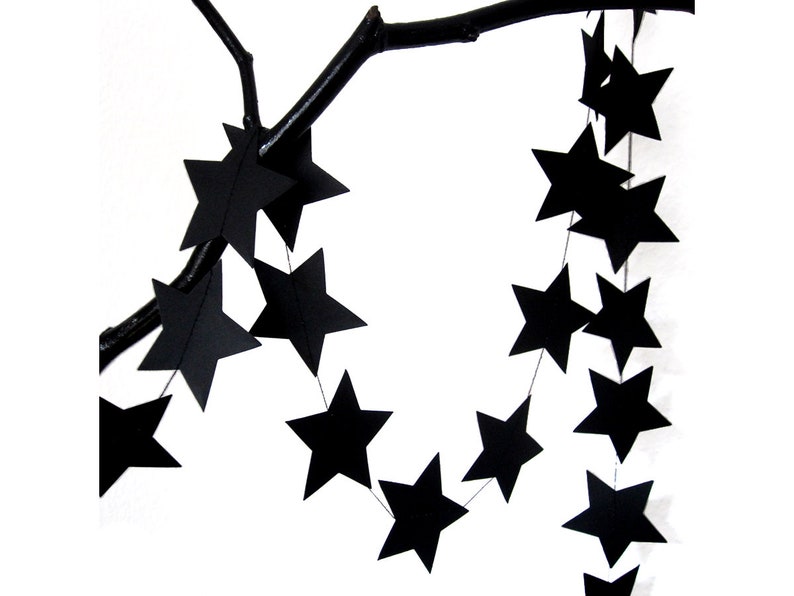 STAR garland in black star garland christmas garland, christmas Decoration, Paper Decoration, Christmas Decoration by renna deluxe image 5