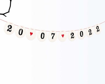 Save the DATE banner // Personalized wedding date garland with the wedding date for the wedding invitation by renna deluxe