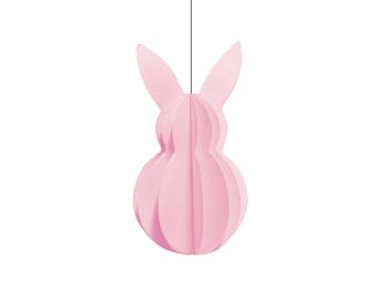 Lapin de Pâques en papier rose clair hygge décor pastel rose danois style scandi déco de Pâques by renna deluxe