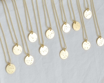 Zodiac ketting goud met charme, Zodiac hanger ketting, astrologie ketting, Zodiac Constellation, boho handgemaakte sieraden van renna deluxe