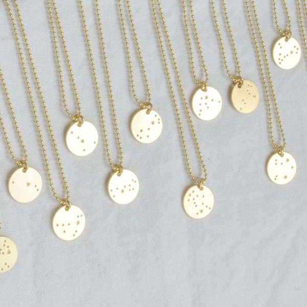 Zodiac ketting goud met charme, Zodiac hanger ketting, astrologie ketting, Zodiac Constellation, boho handgemaakte sieraden van renna deluxe