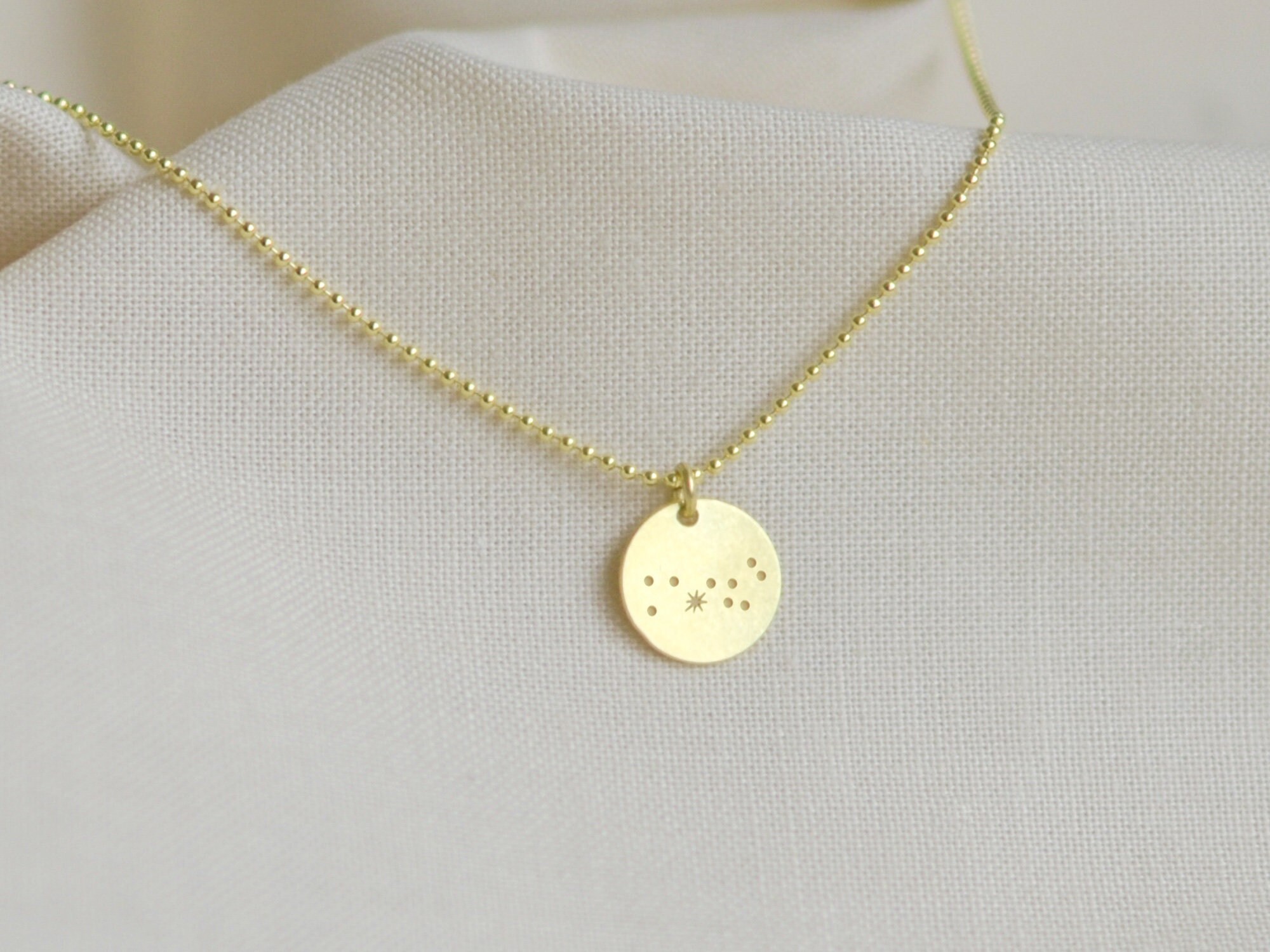 Zodiac Necklace Gold TAURUS Charm 