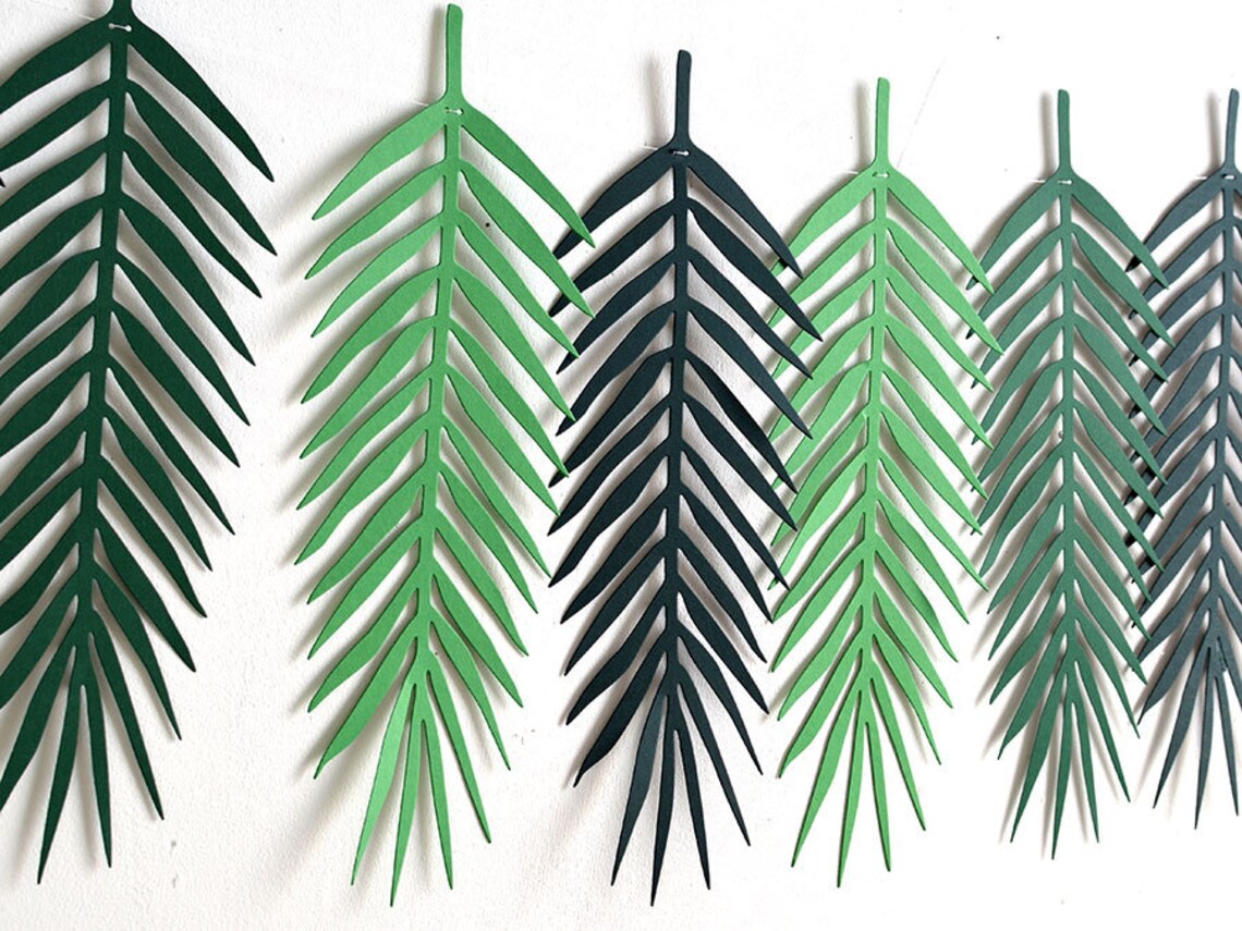 Palm Leaves Garland Tropical Leaf Paper Leaf Party Decor Etsy