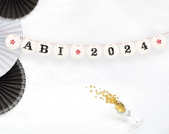 ABI 2024 Girlande Deko Abitur Girlande für die Abi-Party Dekoration von renna deluxe