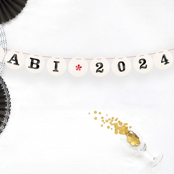 ABI 2024 Girlande Deko Abitur Girlande para la decoración Abi-Party de renna deluxe