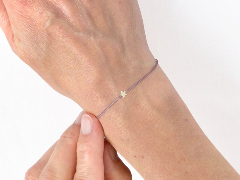 Star bracelet Make A Wish in SILVER star bead star charm silver bracelet handmade jewelry by renna deluxe zdjęcie 7
