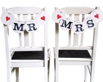 MR & MRS décoration de chaise, bunting de mariage par renna deluxe