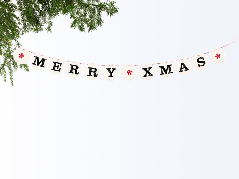 Bannière MERRY XMAS // Décoration de guirlande de Noël joyeuse par renna deluxe image 3