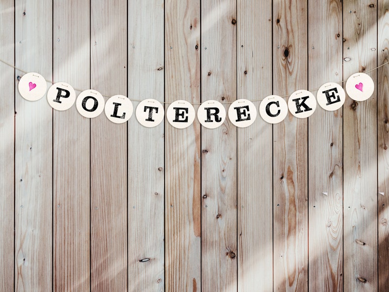 POLTERECKE Girlande, Hochzeitsgirlande aus Buchstaben, Hochzeitsdekoration von renna deluxe image 1